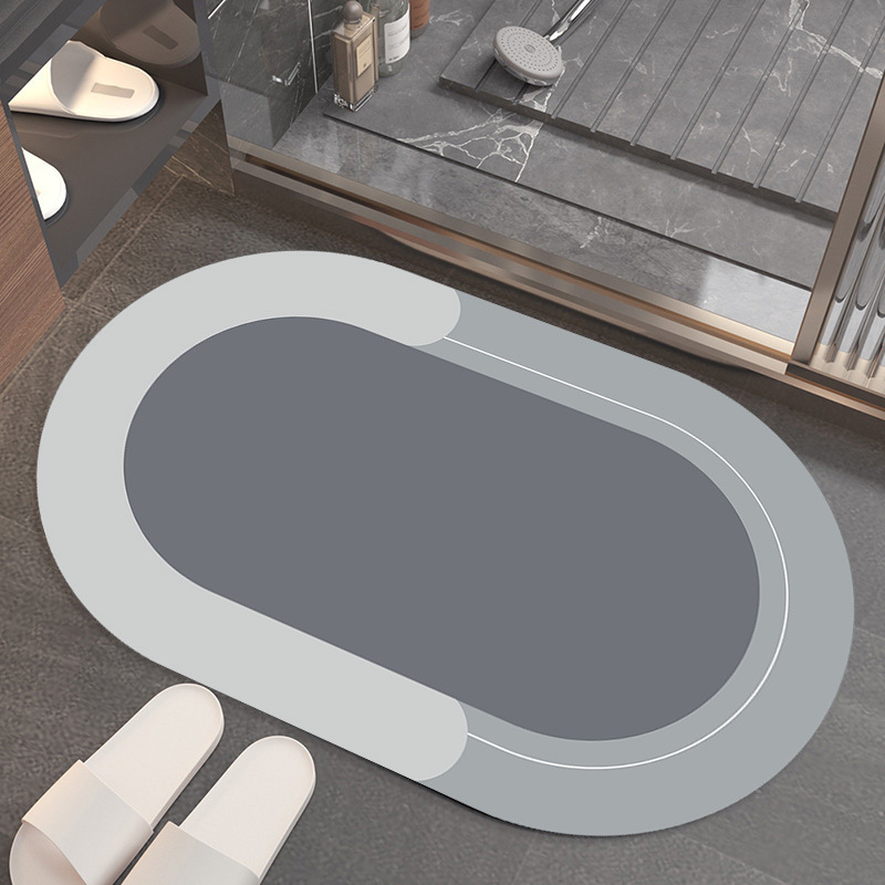 Tapis de Sol Absorbant Uni pour Salle de Bain