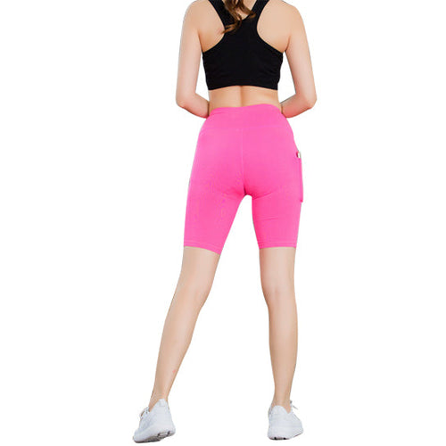 Short Yoga Haute Taille avec Poche Téléphone - Anti-Transpiration