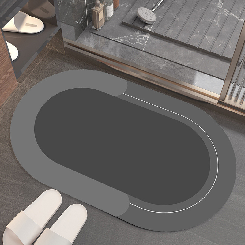 Tapis de Sol Absorbant Uni pour Salle de Bain