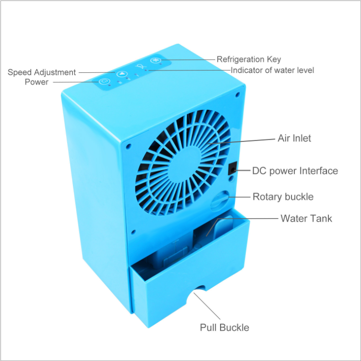 Ventilateur Rafraîchisseur d'Air, Mini Ventilateur sans Lames pour Usage Domestique