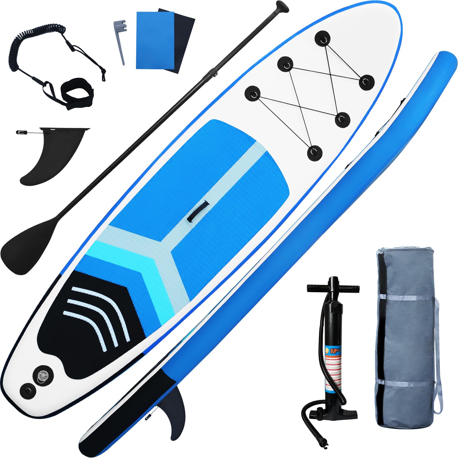 GZKYYLEGS Inflatable Stand Up Paddle Board SUP Accessories & Carry Bag Wide Stance Surf Control Non-Slip Deck Leash Paddle and Pump Standing Boat for Youth & Adult