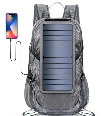 Foldable Solar Hiking Backpack with 5V Power Supply