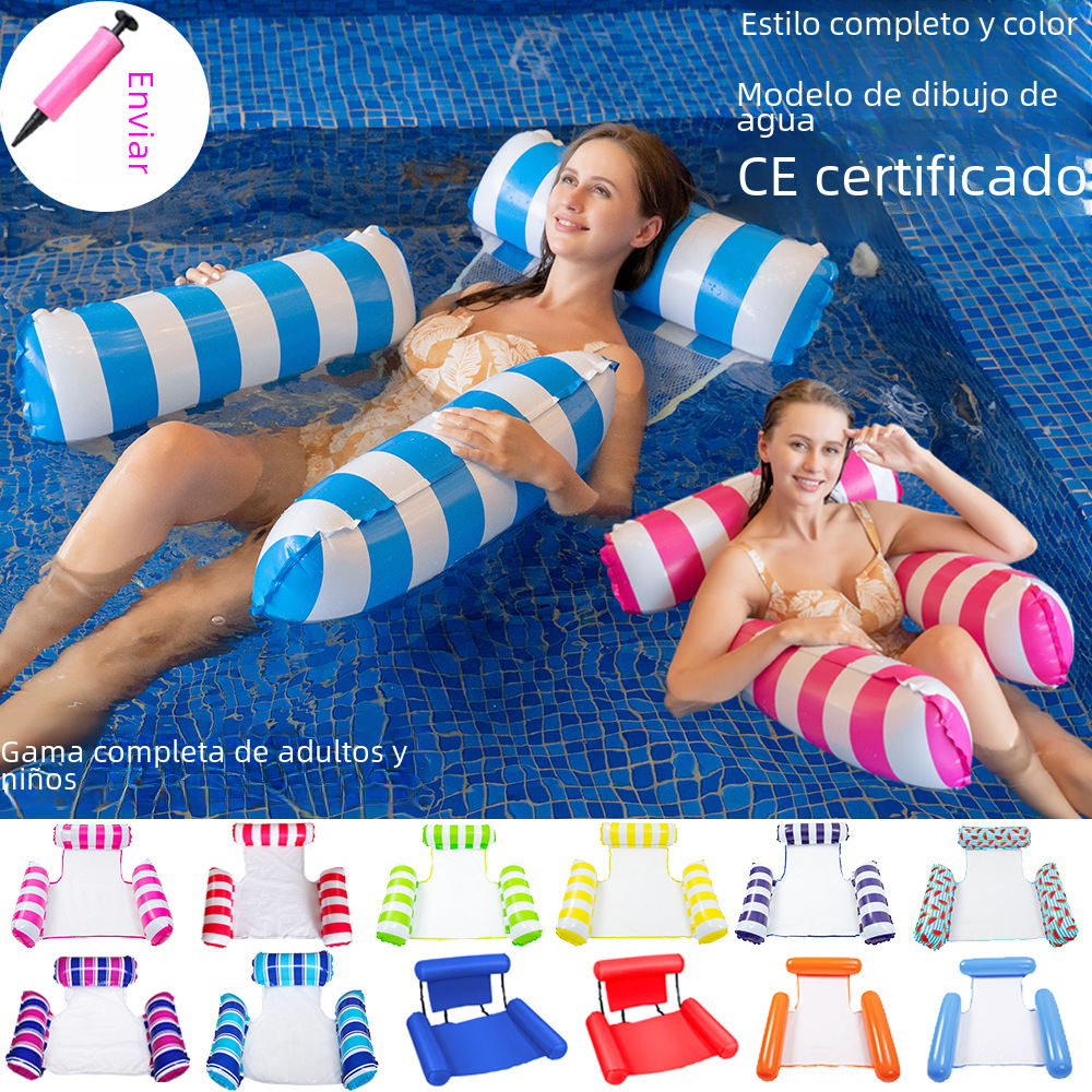 Inflatable Stripe Lounge Float with Three Tubes