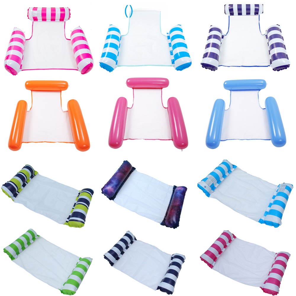 Inflatable Stripe Lounge Float with Three Tubes