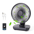 Ventilateur de Bureau Portable Batterie 3600mA Ventilateur Rechargeable Opéré par Batterie Petit Ventilateur Portable à Angle Réglable sur Deux Axes avec 4 Vitesses pour le Bureau à Domicile