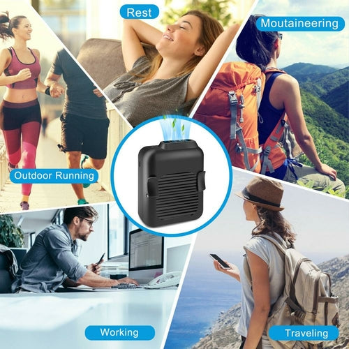 Malinex Ventilo Ceinture Sans-Main USB - 3 Vitesses + Clip + Tour de Cou