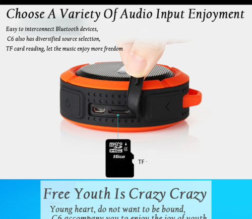 Enceinte Bluetooth Mini Étanche IPX7 - Son 360° + Ventouse