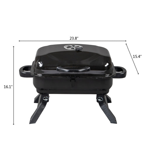 Le BBQ qui se plie comme une mallette. Charbon de bois, couvercle fumoir 2-en-1, prêt en 5min. Pique-nique, camping, balcon. Sac de transport inclus.