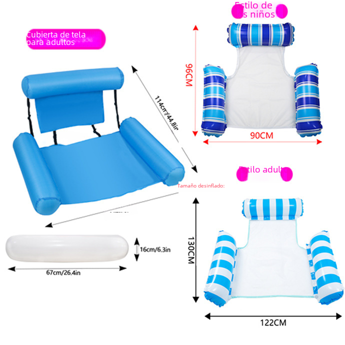 Inflatable Stripe Lounge Float with Three Tubes