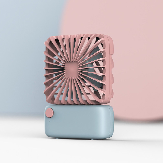 Ventilateur de Cou Carré Rechargeable par USB, Ventilateur Portable à Main