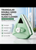 Nettoyant Vitres Magnétique Triangle™ - Double Face, Nettoie Intérieur + Extérieur